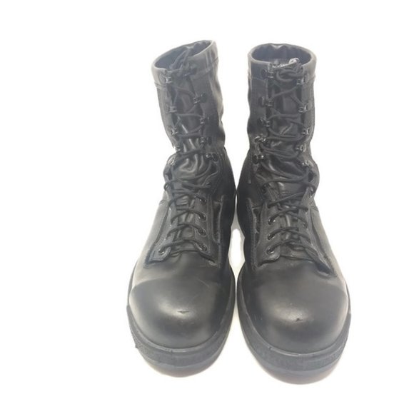 black lace up steel toe boots